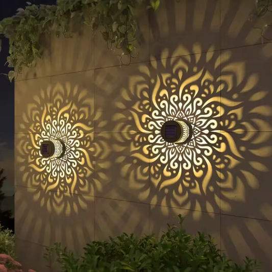 Solar Projection Wall Light – Decorative Cut-Out Outdoor Lamp